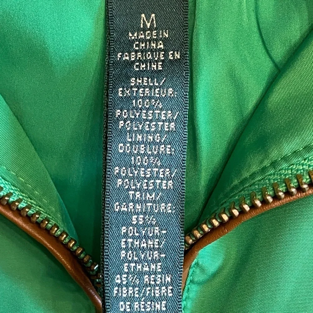 LAUREN Ralph Lauren Lightweight Jacket Buckle Collar Mockneck Size Medium Preppy